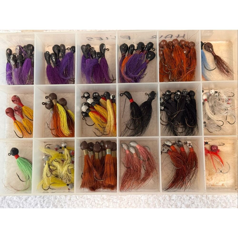 Various Handmade Hair Jigs/Lot of 100 New and Used - Bass/Crappie
